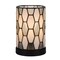 Saltoro Sherpi Eli 9 Inch Accent Lamp, Hand Painted Cylinder Tiffany Style Shade, Bronze-